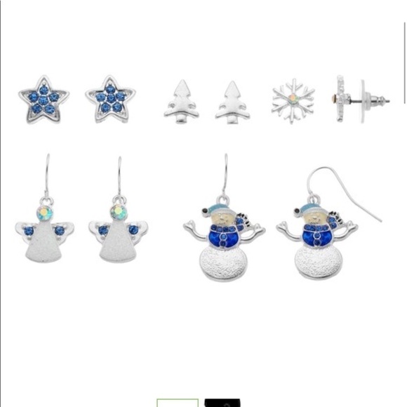 BLUE Star-Christmas tree-Snowflake-Angel-Snowman & cosmic star drop earr… - Picture 10 of 10